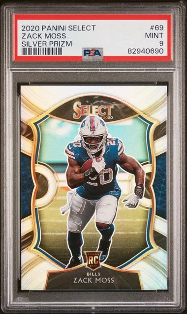 2020 Panini Select Zack Moss Silver Prizm #69 card image