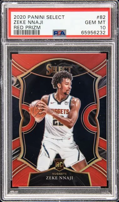 2020 Panini Select Zeke Nnaji Red Prizm #82 card image