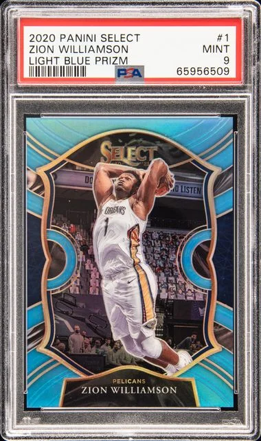 2020 Panini Select Zion Williamson Neon Green Prizm #1 card image
