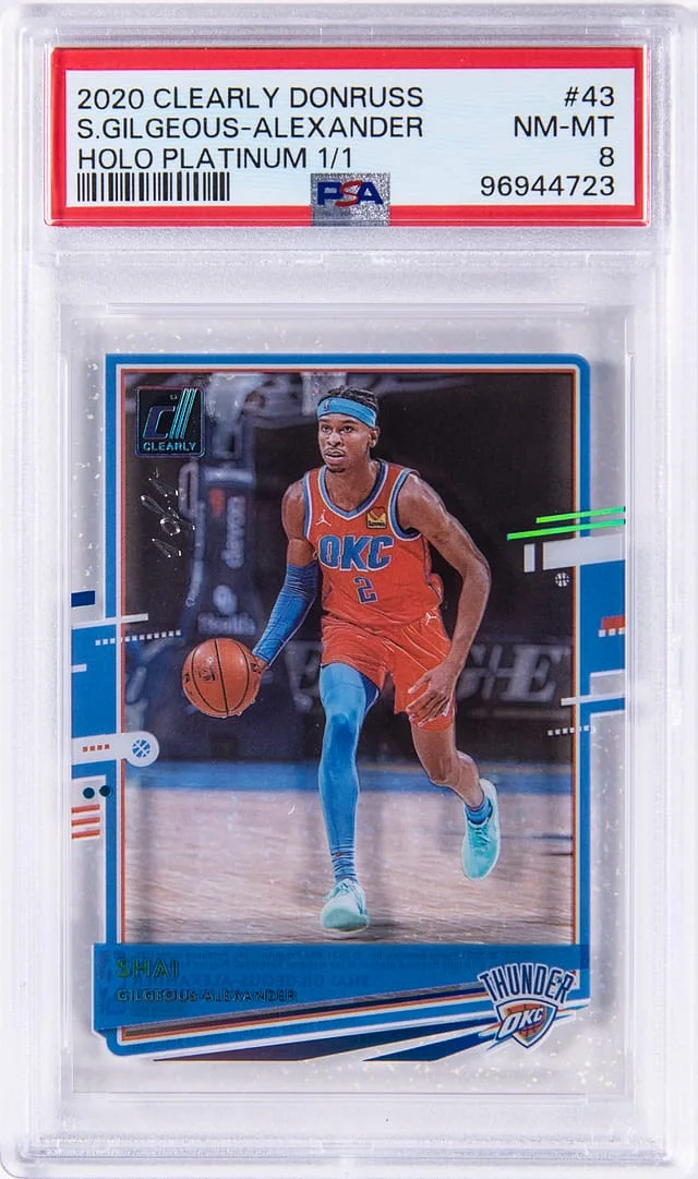 2020 Panini Shai Gilgeous-Alexander Clearly Donruss Holo Platinum #43 card image
