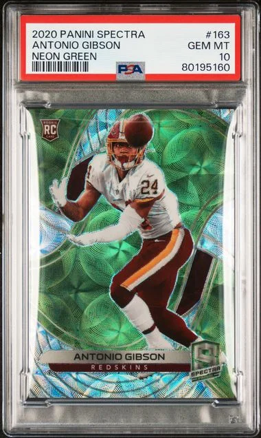 2020 Panini Spectra Antonio Gibson Neon Green #163 card image