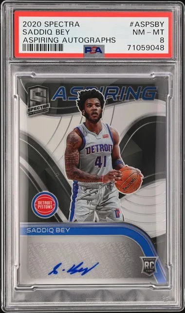 2020 Panini Spectra Aspiring Autographs Aspsby Saddiq Bey #no-number card image