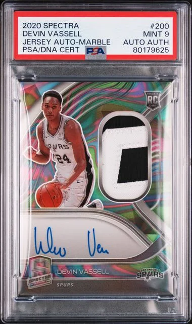 2020 Panini Spectra Devin Vassell Jersey Autograph-Marble #200 card image