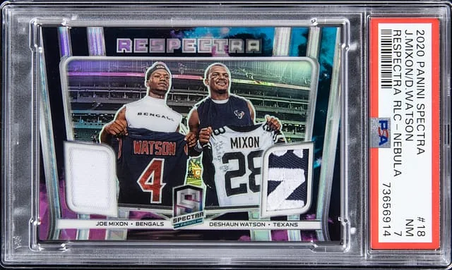 2020 Panini Spectra Joe Mixon/Deshaun Watson Respectra Relics Nebula #18 card image