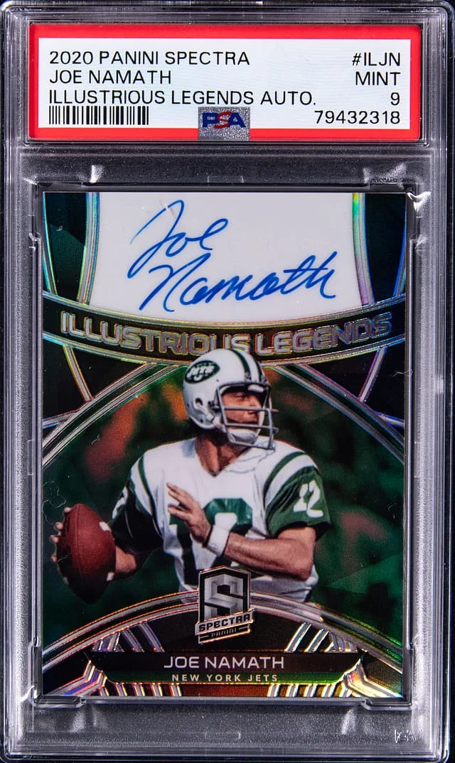 2020 Panini Spectra Joe Namath Illustrious Legends Autograph #IL-JN card image