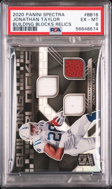2020 Panini Spectra Jonathan Taylor Building Blocks Relics #BB16 card image