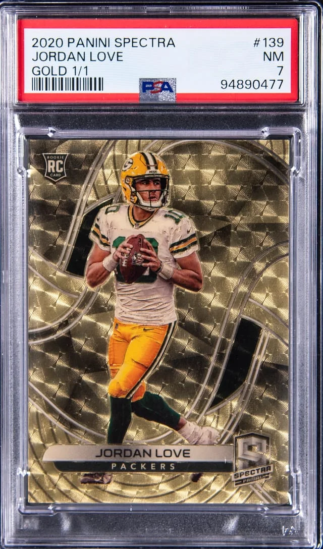 2020 Panini Spectra Jordan Love Neon Orange Die-Cut #139 card image