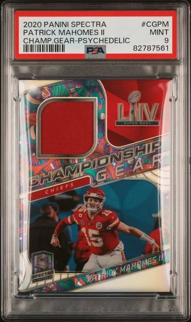 2020 Panini Spectra Patrick Mahomes II Championship Gear Psychedelic #CG-PM card image