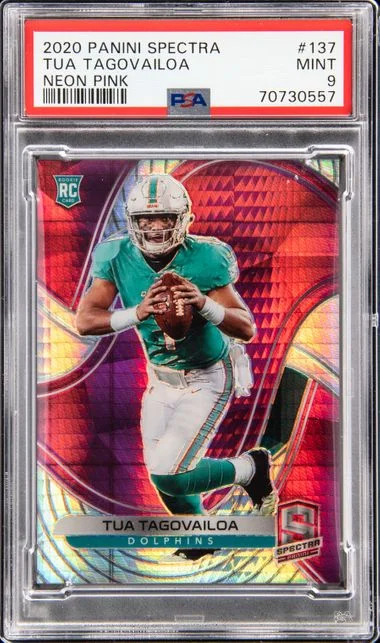 2020 Panini Spectra Tua Tagovailoa Neon Pink #137 card image