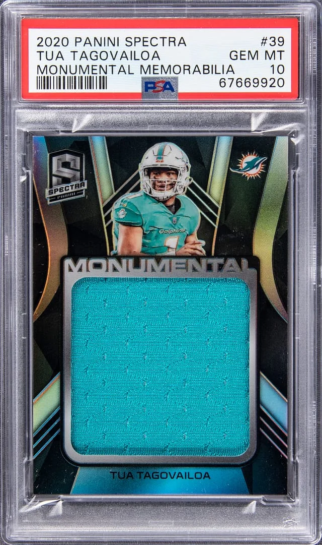 2020 Panini Spectra Tua Tagovailoa Monumental Memorabilia #39 card image