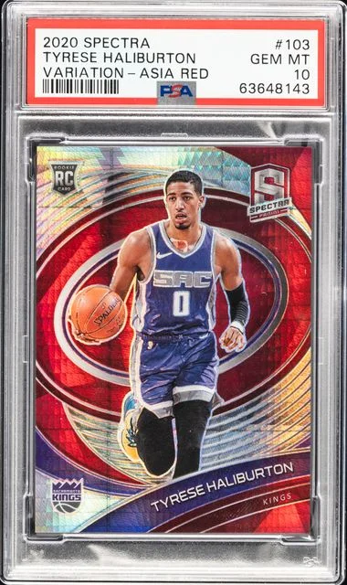 2020 Panini Spectra Tyrese Haliburton Variation-Asia Red #103 card image