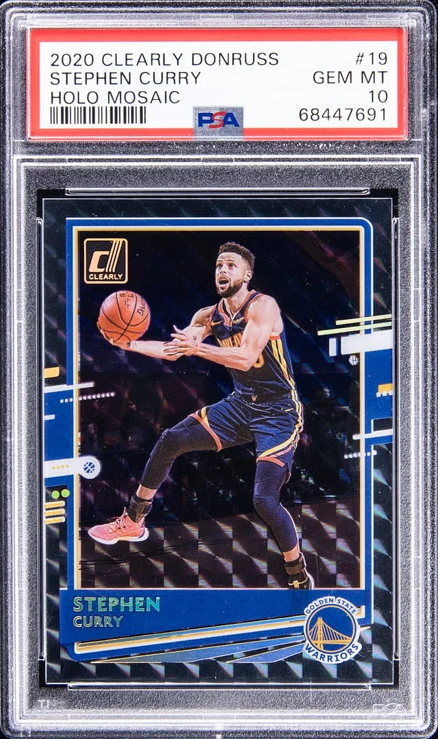 2020 Panini Stephen Curry Clearly Donruss Holo Mosaic #19 card image