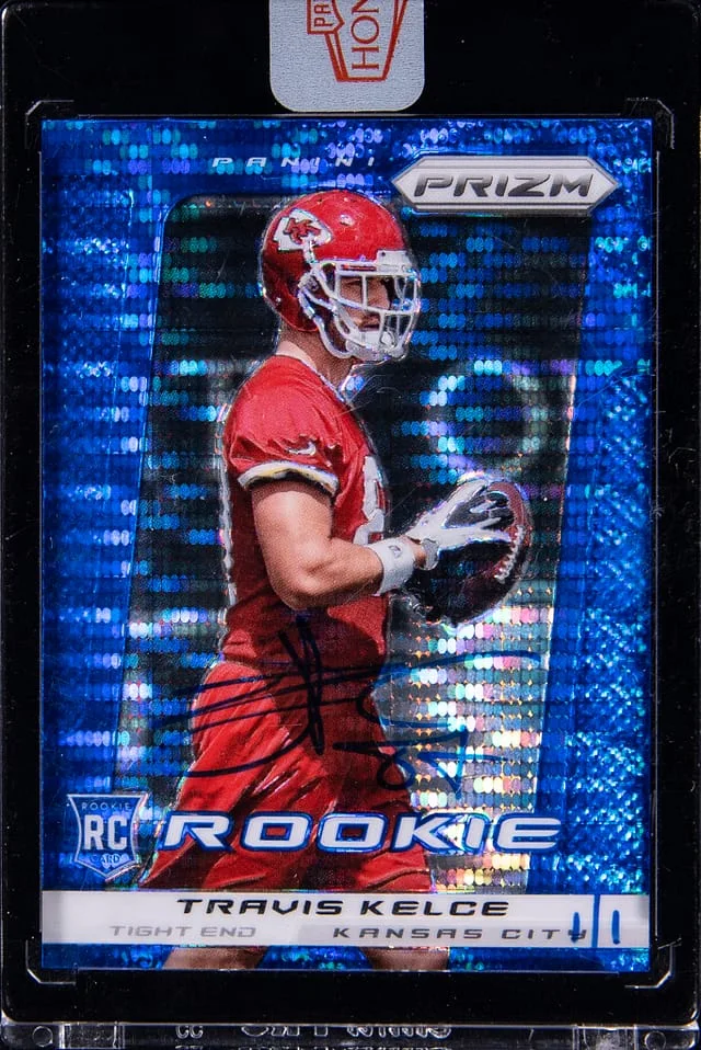 2020 Panini Travis Kelce Honors Recollection Collection '13 Panini Prizm Blue Pulsar #292 card image
