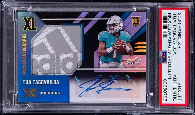 2020 Panini Tua Tagovailoa XR XL Swatch Glove Brand Logo #RXL-TT card image