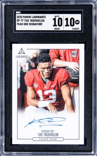 2020 Panini Tua Tagovailoa Luminance Year One Signature #SPTT card image