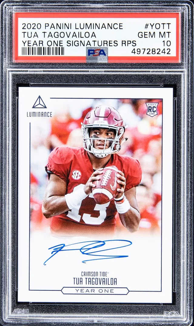 2020 Panini Tua Tagovailoa Luminance Year One Signature #YO-TT card image