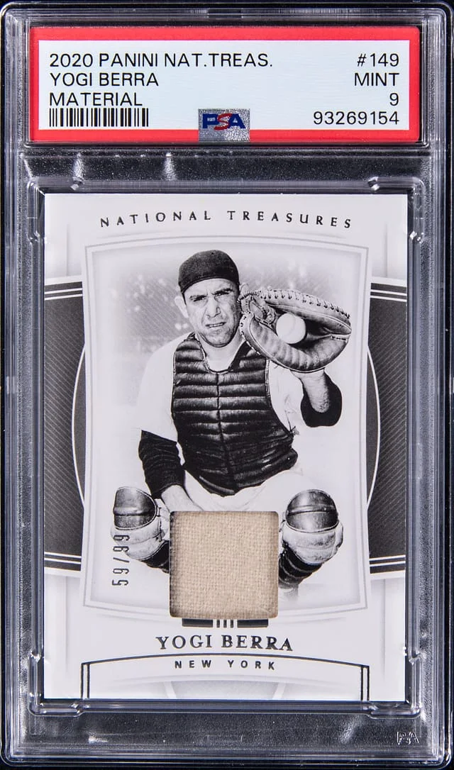 2020 Panini Yogi Berra National Treasure Material #149 card image