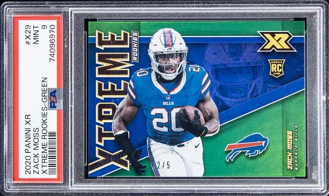 2020 Panini Zack Moss XR Xtreme Rookies Green #X29 card image