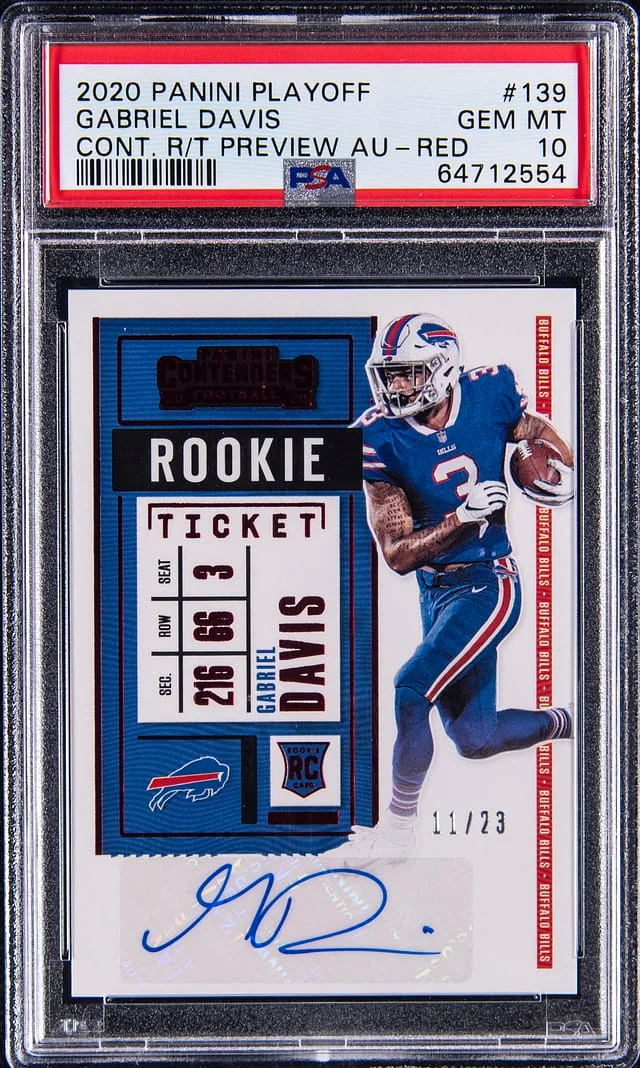 2020 Playoff Gabe Davis Contenders Ticket Preview Autographs Red #139 card image