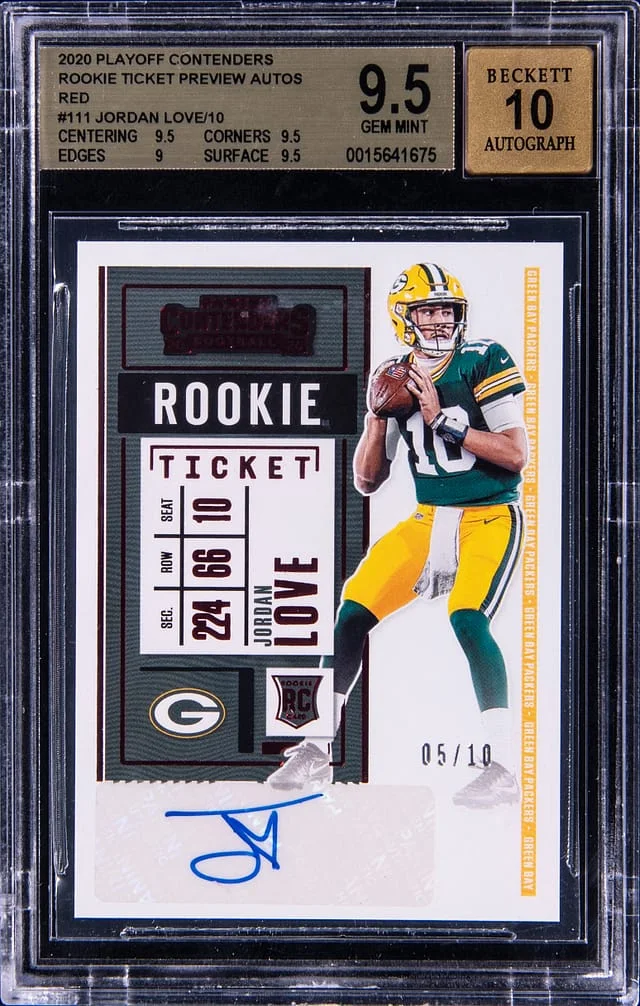 2020 Playoff Jordan Love Contenders Ticket Preview Autographs Red #111 card image