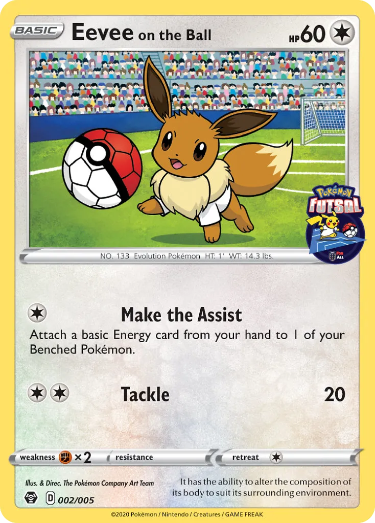 2020 Pokémon Futsal Collection Eevee on the Ball Promo #2/5 Promo card image