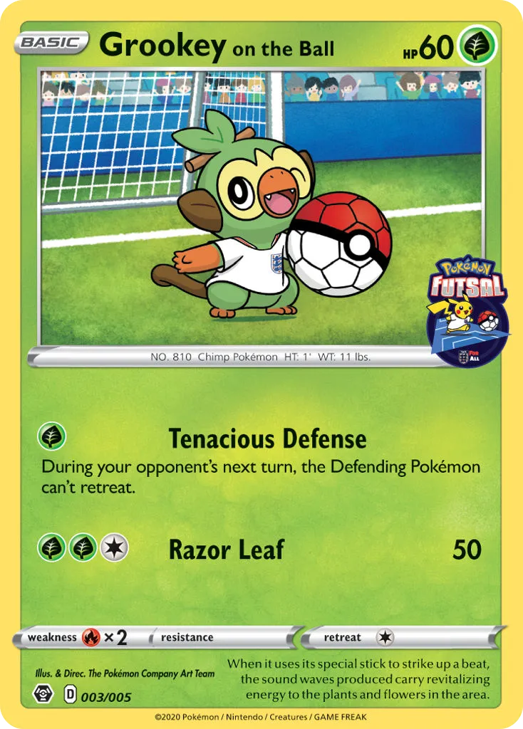 2020 Pokémon Futsal Collection Grookey on the Ball Promo #3/5 Promo card image