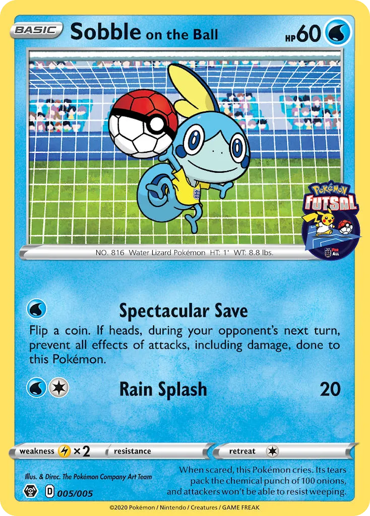 2020 Pokémon Futsal Collection Sobble on the Ball Promo #5/5 Promo card image