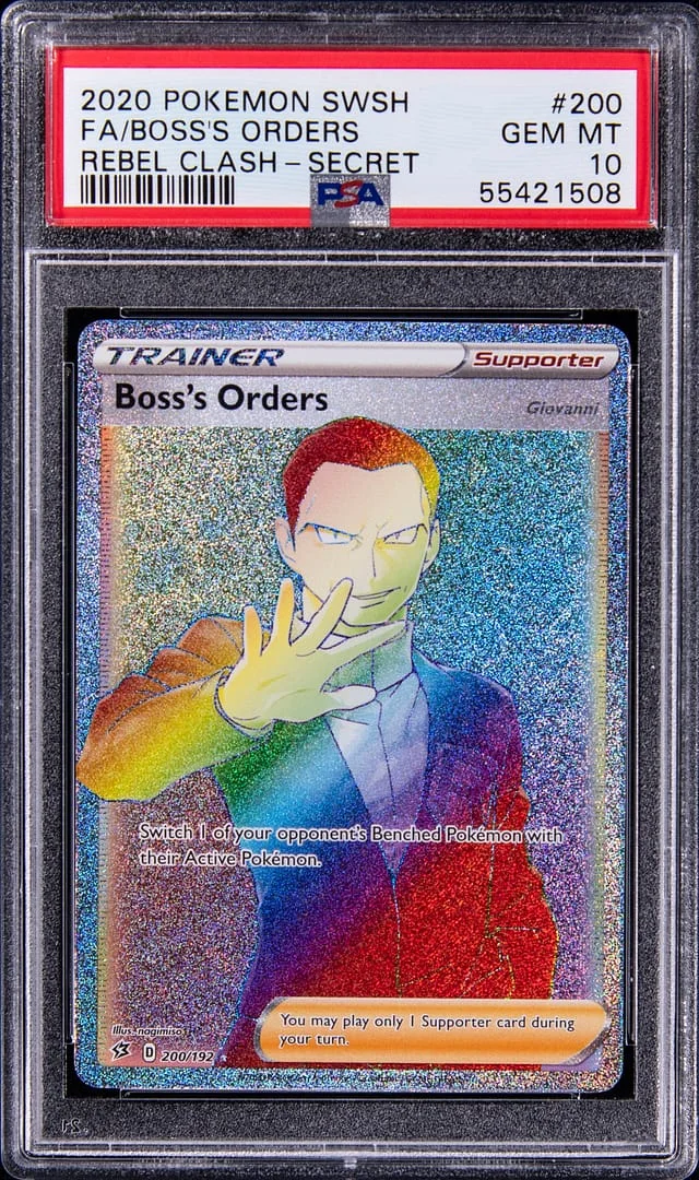 2020 Pokemon Japanese Sword & Shield Rebel Clash Full Art Secret Rainbow Rare Holofoil Boss's Orders #200 card image