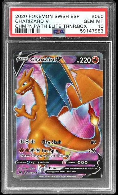 2020 Pokemon Sword and Shield Black Star Promo Champion's Path Elite Trainer Box Charizard V #050 card image