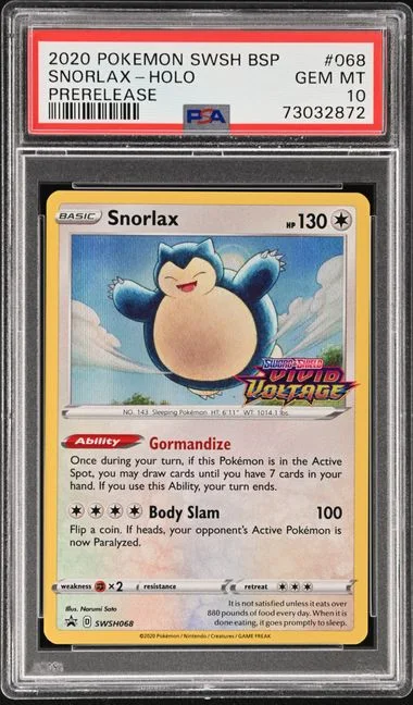 2020 Pokemon Sword and Shield Black Star Promo Prerelease Holofoil Snorlax #068 card image