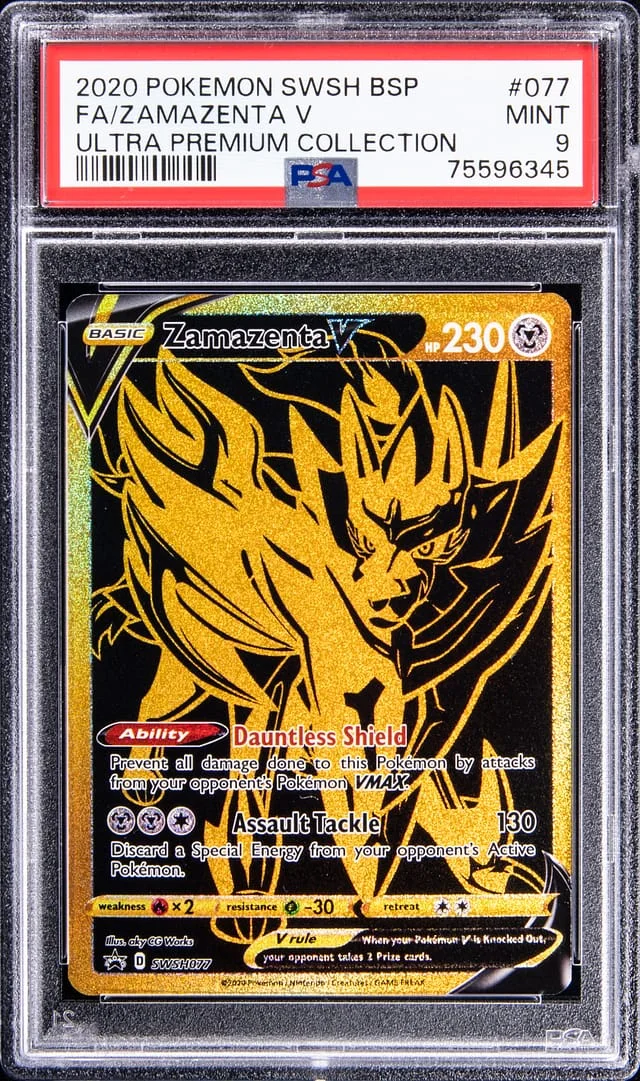 2020 Pokemon Sword and Shield Black Star Promo Ultra Premium Collection Full Art Holofoil Zamazenta V #077 card image