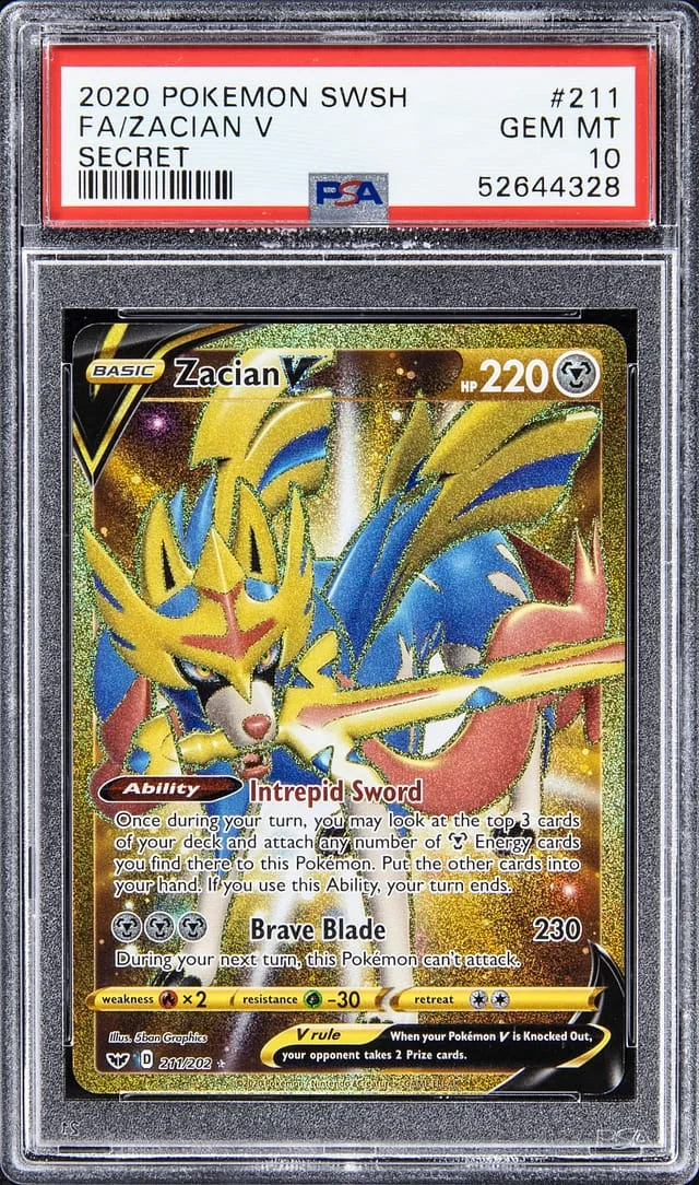 2020 Pokemon Sword and Shield Secret Full Art Zacian V #211 card image