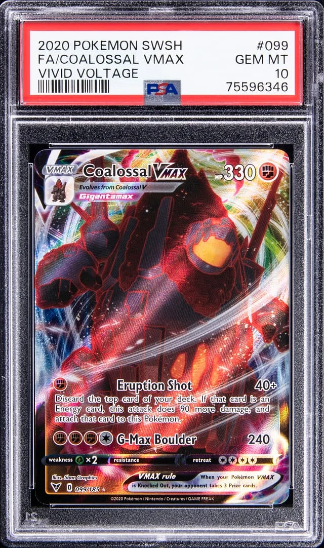 2020 Pokemon Sword and Shield Vivd Voltage Full Art Rare Holofoil Coalossal VMAX #099 card image