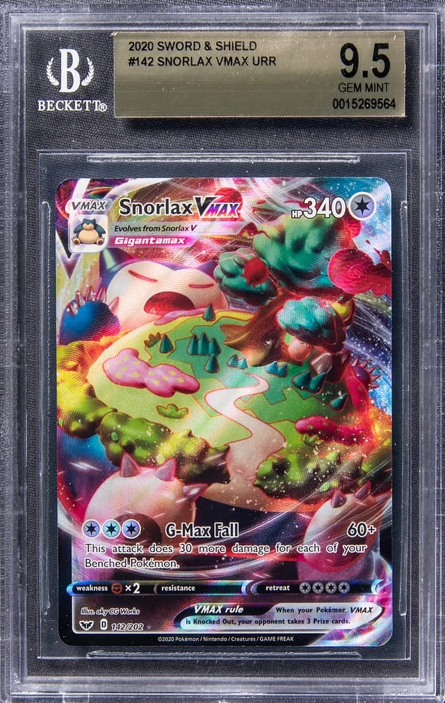 2020 Pokemon Sword & Shield Astral Radiance Full Art Ultra Rare Holofoil Snorlax VMAX #142 card image