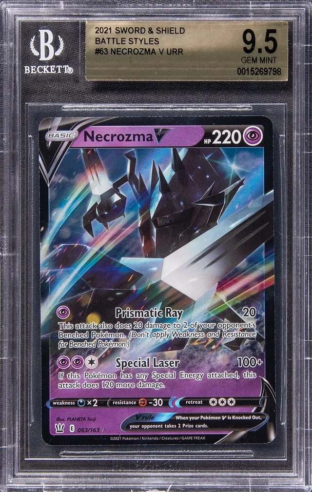2020 Pokemon Sword & Shield Battle Styles Full Art Ultra Rare Holofoil Necrozma V #63 card image