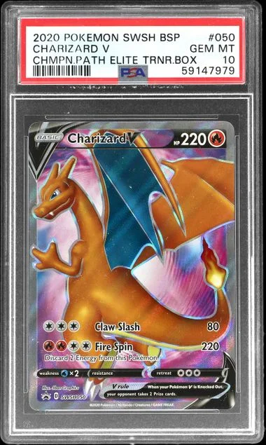 2020 Pokemon Sword & Shield Black Star Promo Champion's Path Elite Trainer Box Charizard V #050 card image