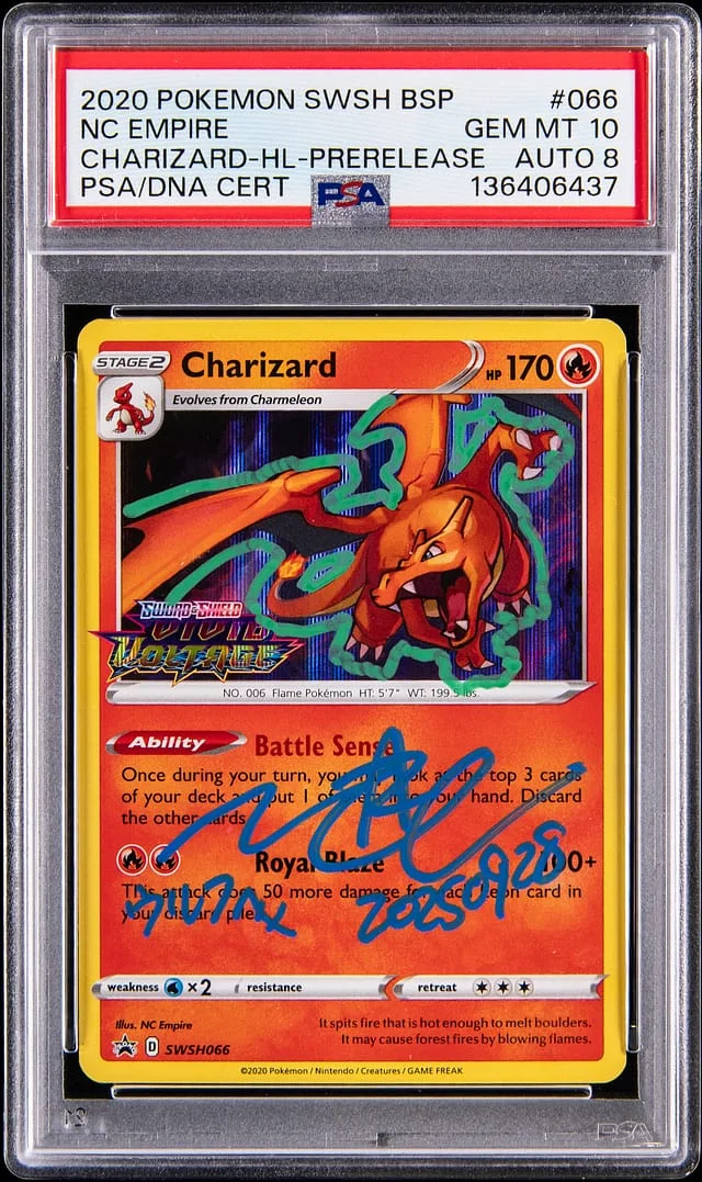 2020 Pokemon Sword & Shield Black Star Promo Holo Prerelease Charizard #066 card image