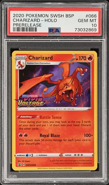 2020 Pokemon Sword & Shield Black Star Promo Prerelease Holofoil Charizard #066 card image
