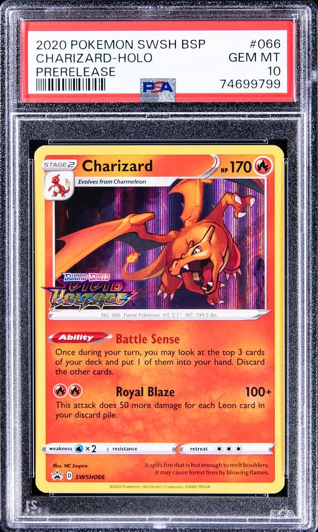 2020 Pokemon Sword & Shield BSP Prerelease Rare Holofoil Charizard #066 card image