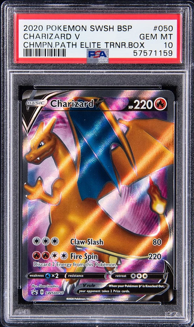 2020 Pokemon Sword & Shield Champion's Path Elite Trainer Box Promo Charizard V #050 card image