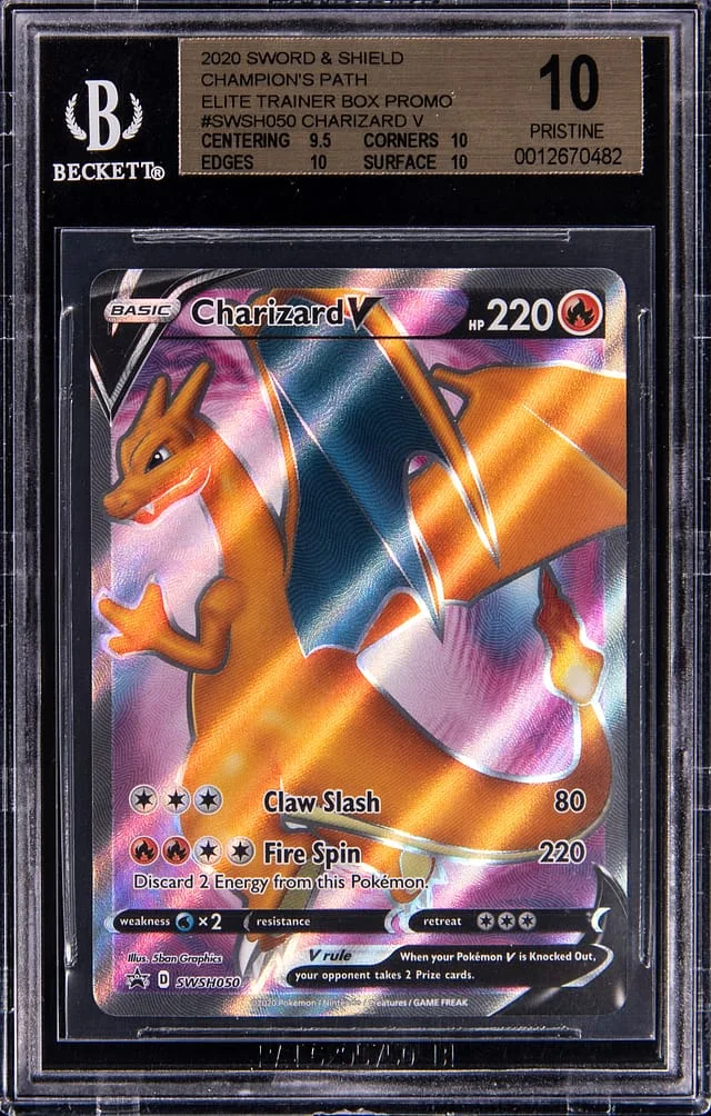 2020 Pokemon Sword & Shield Champion's Path Elite Trainer Box Promo Charizard V #SWSH050 card image