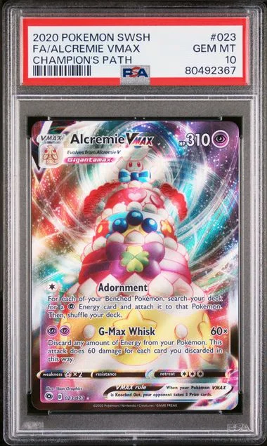 2020 Pokemon Sword & Shield Champion's Path Full Art/Alcremie Vmax #023 card image