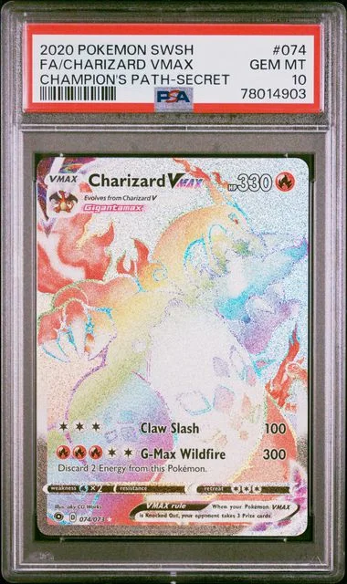 2020 Pokemon Sword & Shield Champion's Path Secret Full Art/Charizard Vmax #074 card image