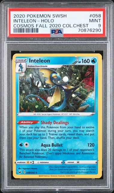 2020 Pokemon Sword & Shield Cosmos Fall 2020 Collector Chest Inteleon-Holo #058 card image