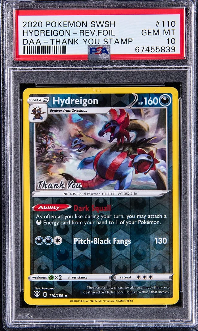 2020 Pokemon Sword & Shield DAA - Thank You Stamp Reverse Holofoil Hydregion #110 card image