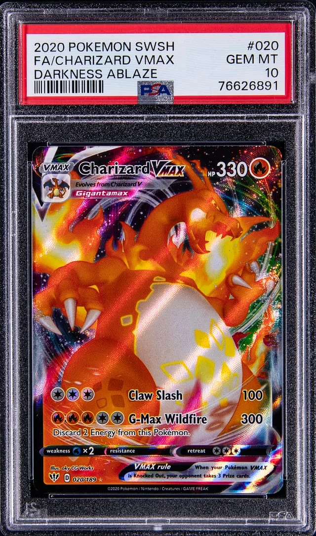 2020 Pokemon Sword & Shield Darkness Ablaze Full Art Charizard VMAX #020 card image