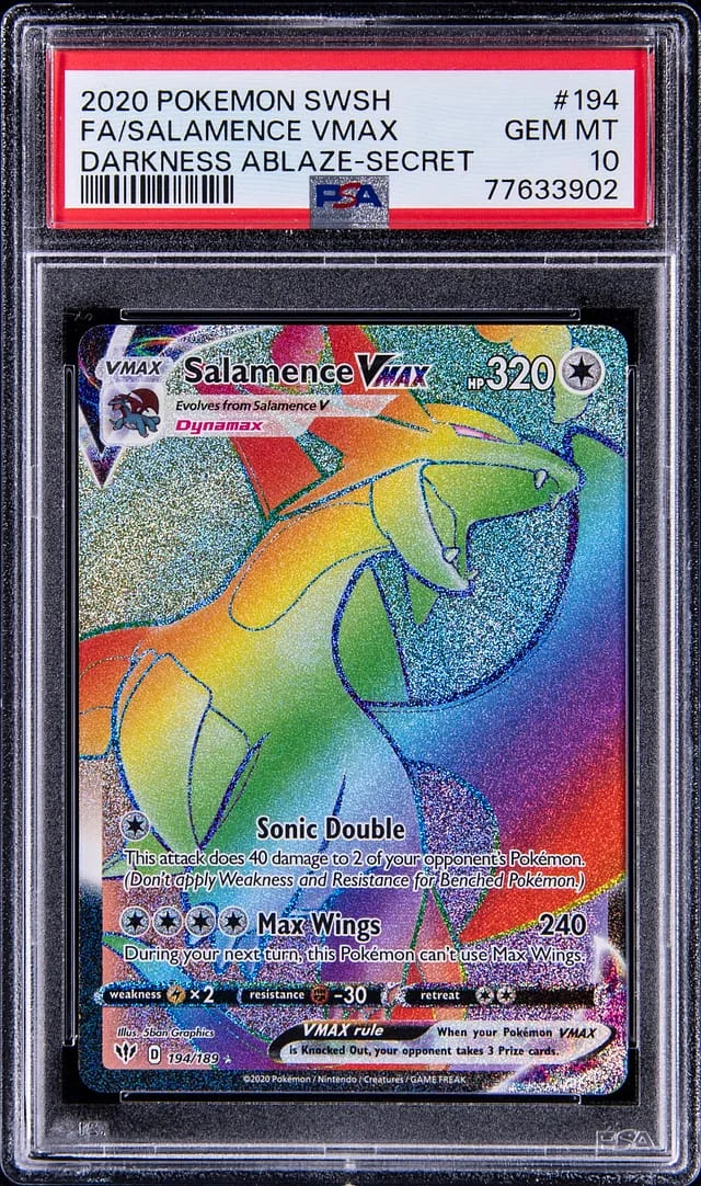 2020 Pokemon Sword & Shield Darkness Ablaze Full Art Secret Rare Salamence VMAX #194 card image