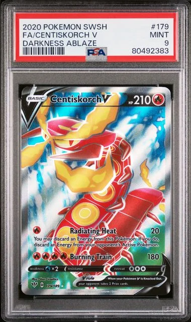 2020 Pokemon Sword & Shield Darkness Ablaze Full Art/Centiskorch V #179 card image