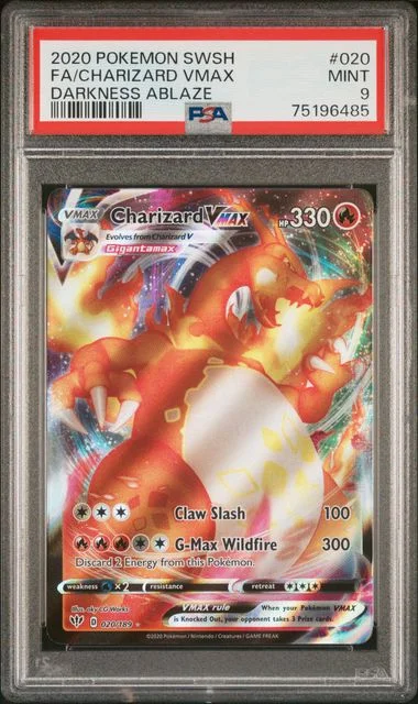 2020 Pokemon Sword & Shield Darkness Ablaze Full Art/Charizard Vmax #020 card image