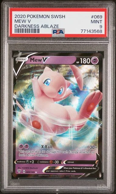 2020 Pokemon Sword & Shield Darkness Ablaze Mew V #069 card image